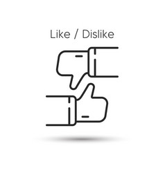 Like Or Dislike Line Icon Thumb Up Sign Social