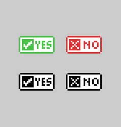 Pixel Art Button Yes And No Design