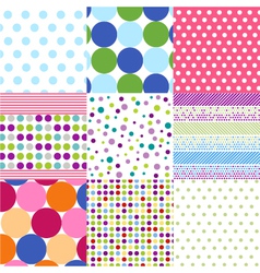 Seamless patterns - polka dot set Royalty Free Vector Image