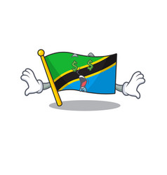 Flag Tanzania With Money Eye Cartoon Character