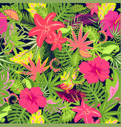 Seamless Floral Wallpaper With Exotic Flowers