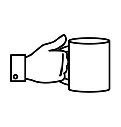 Simple Outline Of Hand Holding Coffee Mug