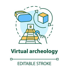 Virtual Archeology Concept Icon Computer