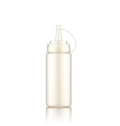 White Plastic Squeeze Mayonnaise Bottle With Cap