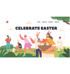 Celebrate Easter Landing Page Template Happy Kids