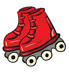 Red Roler Skates On White Background