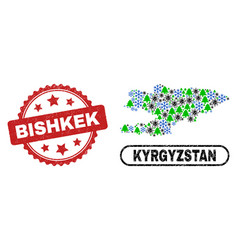 Bishkek Distress Stamp And Kyrgyzstan Map