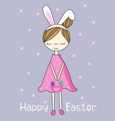 Happy Easter - Cute Little Girl In Bunny Ears