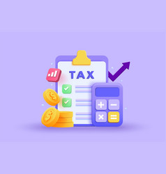 Modern 3d Of Tax Concept