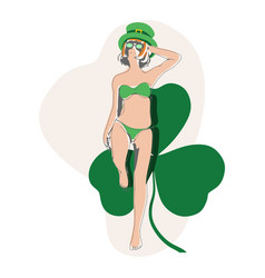 St Patricks Day Beautiful Female Leprechaun