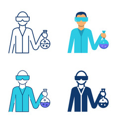 Scientist Or Lab Assistant Icon Set