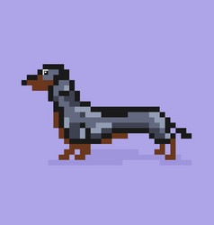 Dachshund Flat Icon Retro 80s Pixel Art