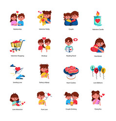 Pack Of Valentine Day Flat Icons