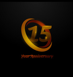 15th Anniversary Golden Number Logo Design