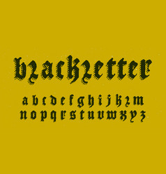 Alphabet In Blackletter Style Logo With Grunge