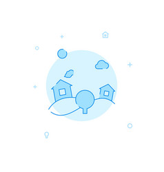 Countryside Hills Flat Icon Filled Line Style