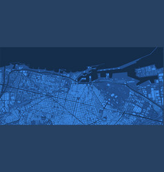 Detailed Blue Map Poster Of Barcelona City Linear