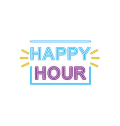 Happy Hour Neon Sign Colorful Design