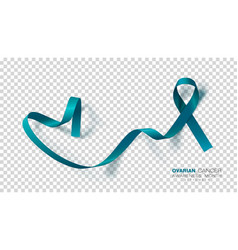 Ovarian Cancer Awareness Month Teal Color Ribbon