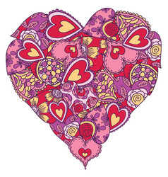 Big Valentines Heart With Hand Drawing Little