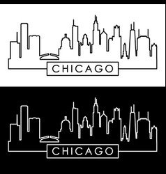 Chicago Skyline Linear Stylechicago City Single