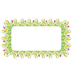 Floral Greeting Card With Border From Pink