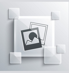 Grey Photo Frame Icon Isolated On Grey Background