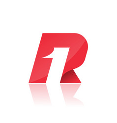 Letter R1 Modern Negative Space Logo Design