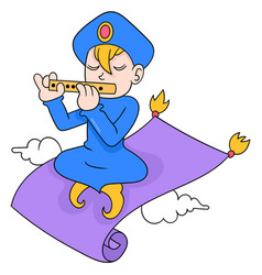 Aladin Playing Flying Flute Sitting