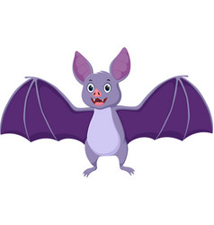 Cute Bat Cartoon Spreading His Wings