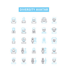 Diversity Avatar Line Icons Set Different