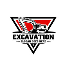 Excavator Emblem Badge Logo