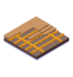 Hard Wood Floor Icon Isometric Hardwood