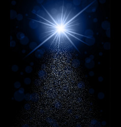 Shiny Star With Starry Or Snowy Path On Dark Blue