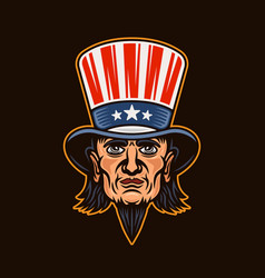 Uncle Sam Head Man In Cylinder Hat