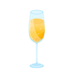 Sparkling Champagne Flute With Bubbles On White