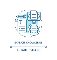 Customizable Explicit Knowledge Blue Linear Icon