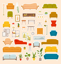 Living Room Furniture Stickers Set