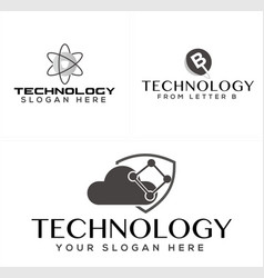 Set Of Cyber Security Molecule Tech Science Logo