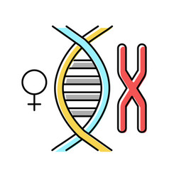 Female Chromosome Genetic Color Icon