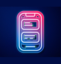 Glowing Neon Line Online Translator Icon Isolated