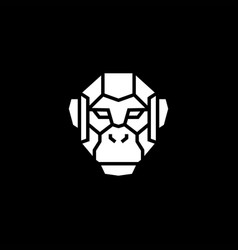 Monkey Chimp Face Head Robot Cyborg Logo Icon