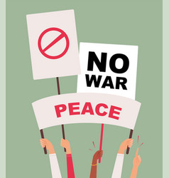 No War Protest Placards Meeting People Holding