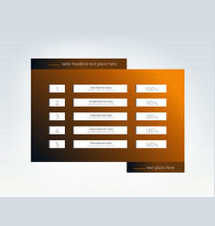 Table Schedule Infographic Design Template With 5