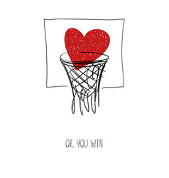 Love Card With Heart In Basketball Basket