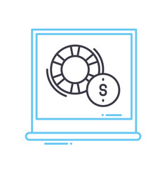 Online Gambling Line Icon Outline Symbol