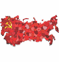 Soviet Union Map Made Hearts Background