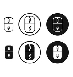 Scroll Down Computer Mouse Icon Set In Black