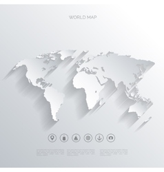 World map with shadow 3d concept Royalty Free Vector Image
