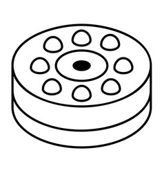 An Outline Isometric Icon Of Cake